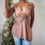 Thumbnail: Vintage Y2K Boho Jewel Detail Tie Back Top (M)