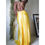 Thumbnail: Vintage Y2K Yellow Satin Backless Gown (S) 