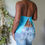 Thumbnail: Vintage Y2K Butterfly Turquoise Sequin Halter Top (S-M) 