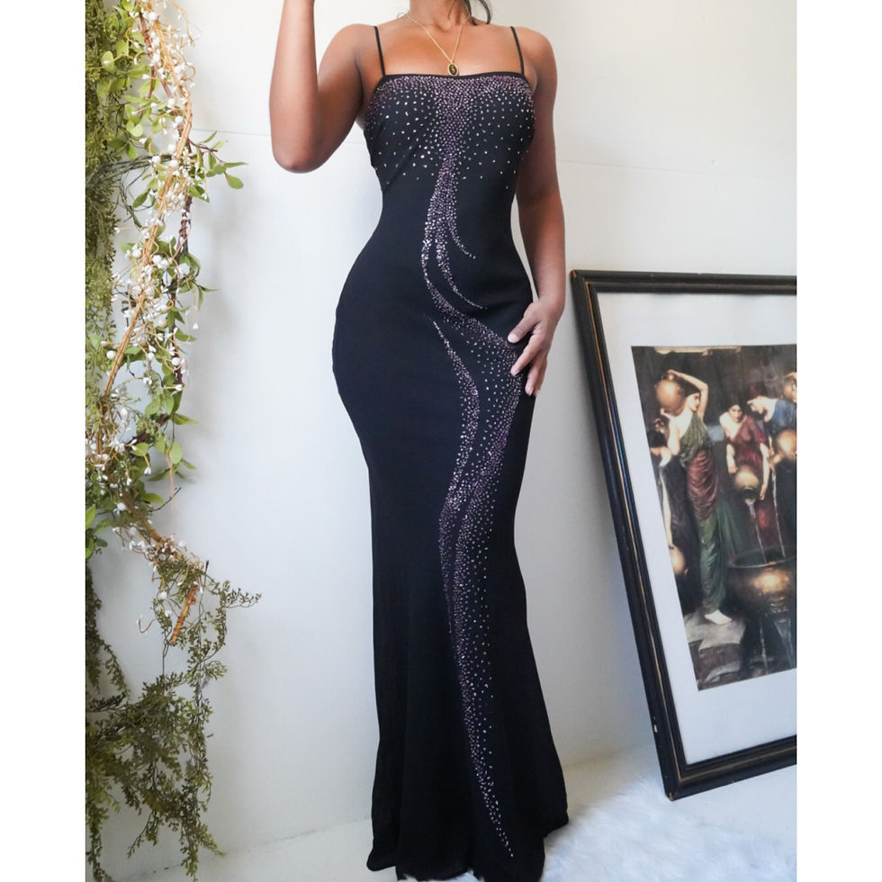 Vintage 90’s Pink and Silver Embellished Gown (XS/S) 
