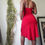 Thumbnail: Vintage Y2K Satin Trimmed Little Red Dress (S)