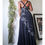 Thumbnail: Vintage Y2K Beaded Black Formal Dress (M) 