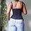 Thumbnail: Vintage Y2K Black Mesh Coquette Tank (M)