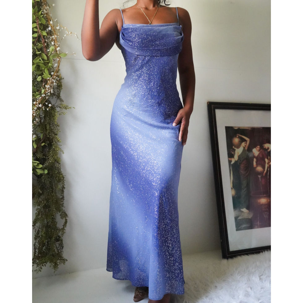 Vintage Y2K Blue Ombre Sparkle Dress (XS) 