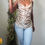 Thumbnail: Vintage Y2K Silk Sequin Front Cowl Neck Cami (L)