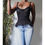 Thumbnail: Vintage Y2K Black Mesh Coquette Tank (M)