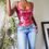 Thumbnail: Vintage Y2K Iridescent Red Sequin Knit Cami (S)