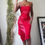 Thumbnail: Vintage Y2K Satin Trimmed Little Red Dress (S)