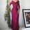 Thumbnail: Vintage Y2K Wine Cowl Neck Gown (M)