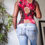 Thumbnail: Vintage Y2K Sequin Floral Tie Waist Tank (XS-S)