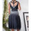 Thumbnail: Vintage Y2K Beaded Silk Black Midi Dress (M) 