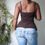 Thumbnail: Vintage Y2K Brown Sequin Detail Fairy Top (XS-S)