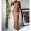 Thumbnail: Vintage Y2K Brown Paisley Boho Beaded Silk Gown (M)