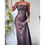 Thumbnail: Rare Vintage Cache Bronze Satin Layered Gown (XS)