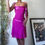 Thumbnail: Vintage Y2K Deadstock Silk Magenta Drop Waist Dress (S-M)