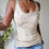 Thumbnail: Vintage Y2K Beaded Light Tan Tank Top (XS) 