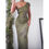 Thumbnail: Vintage Y2K Dark Olive Silk Beaded Gown (S-M)