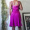Thumbnail: Vintage Y2K Deadstock Silk Magenta Drop Waist Dress (S-M)