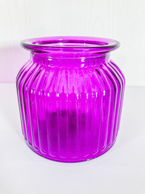 Ribbed Purple Vase