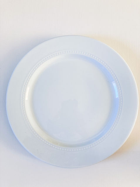 White Beaded Porcelain Dinner Plate