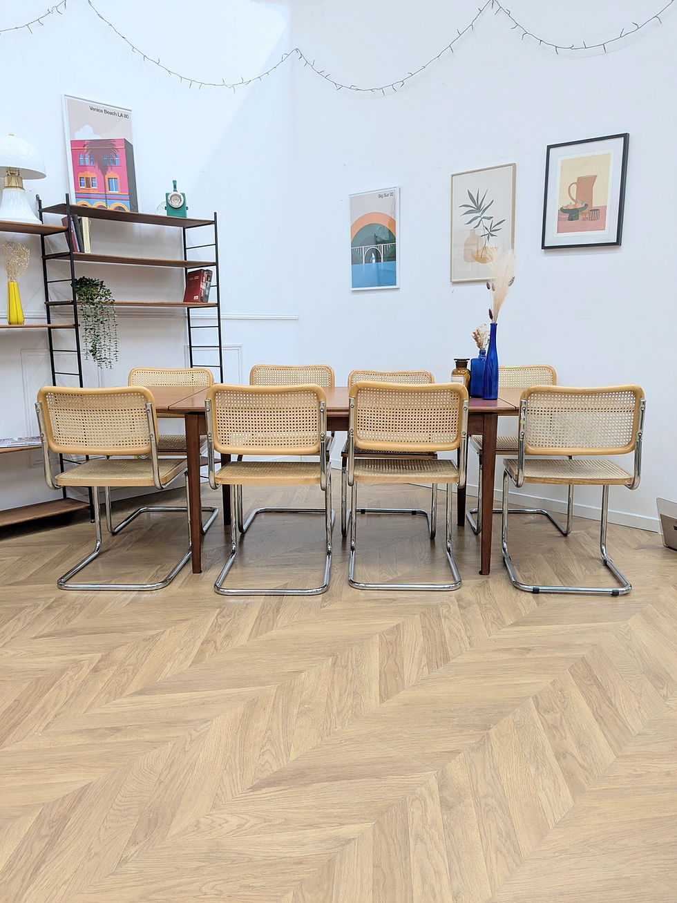 Table à manger vintage scandinave modulable