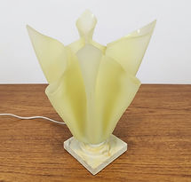 Lampe à poser Corolle jaune vintage