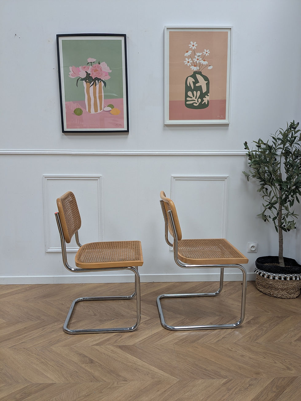 2 chaise vintage B32 en cannage