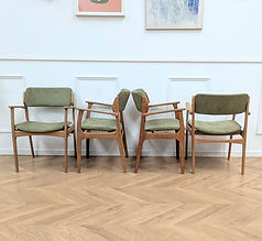 Lot de 4 fauteuils de table danois Erik Buch modèle 49, années 60