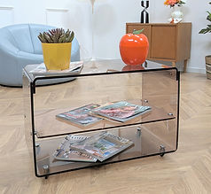 Table basse en plexiglas fumé