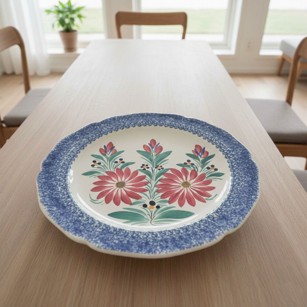 Assiette vintage Henriot Quimper bleue ou verte