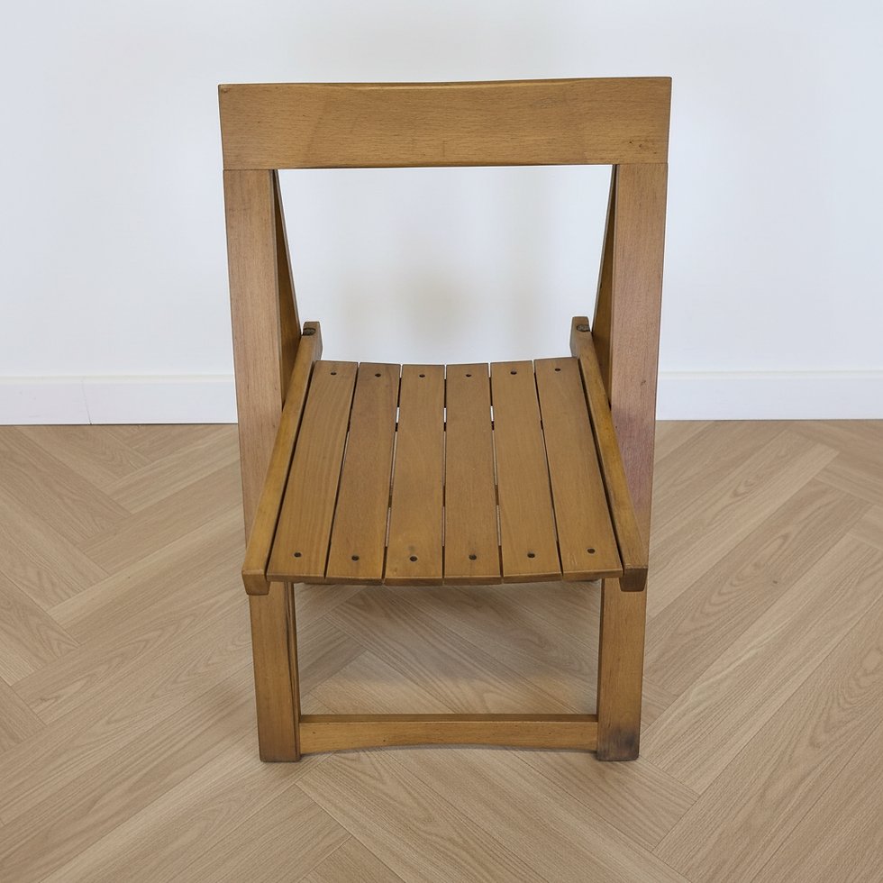 Miniature : Chaise vintage pliante en bois Aldo Jacober.