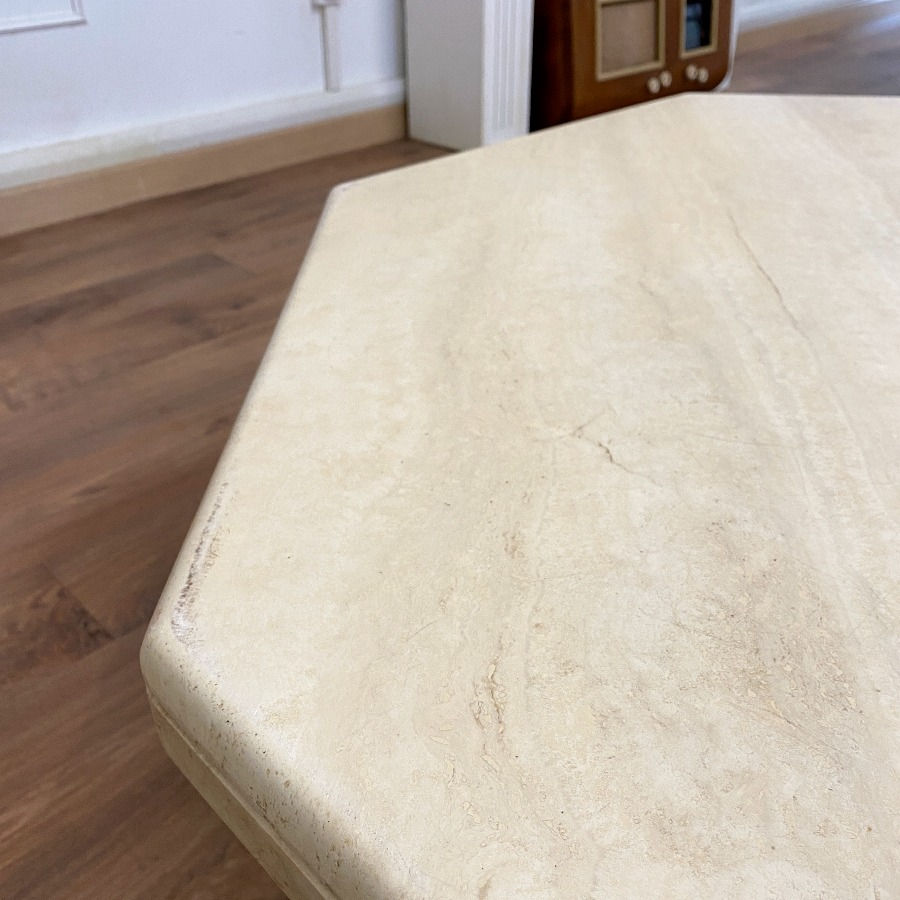 Miniature : Table basse en travertin vintage