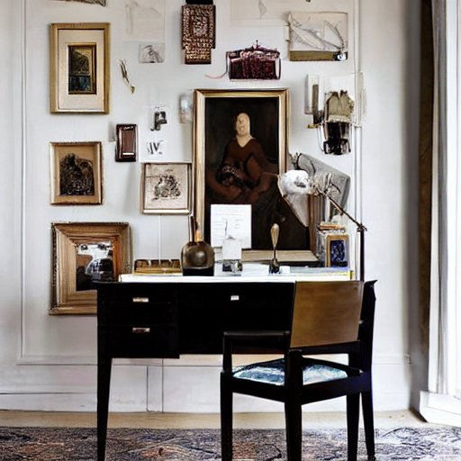 Un bureau ancien dans une décoration rétro