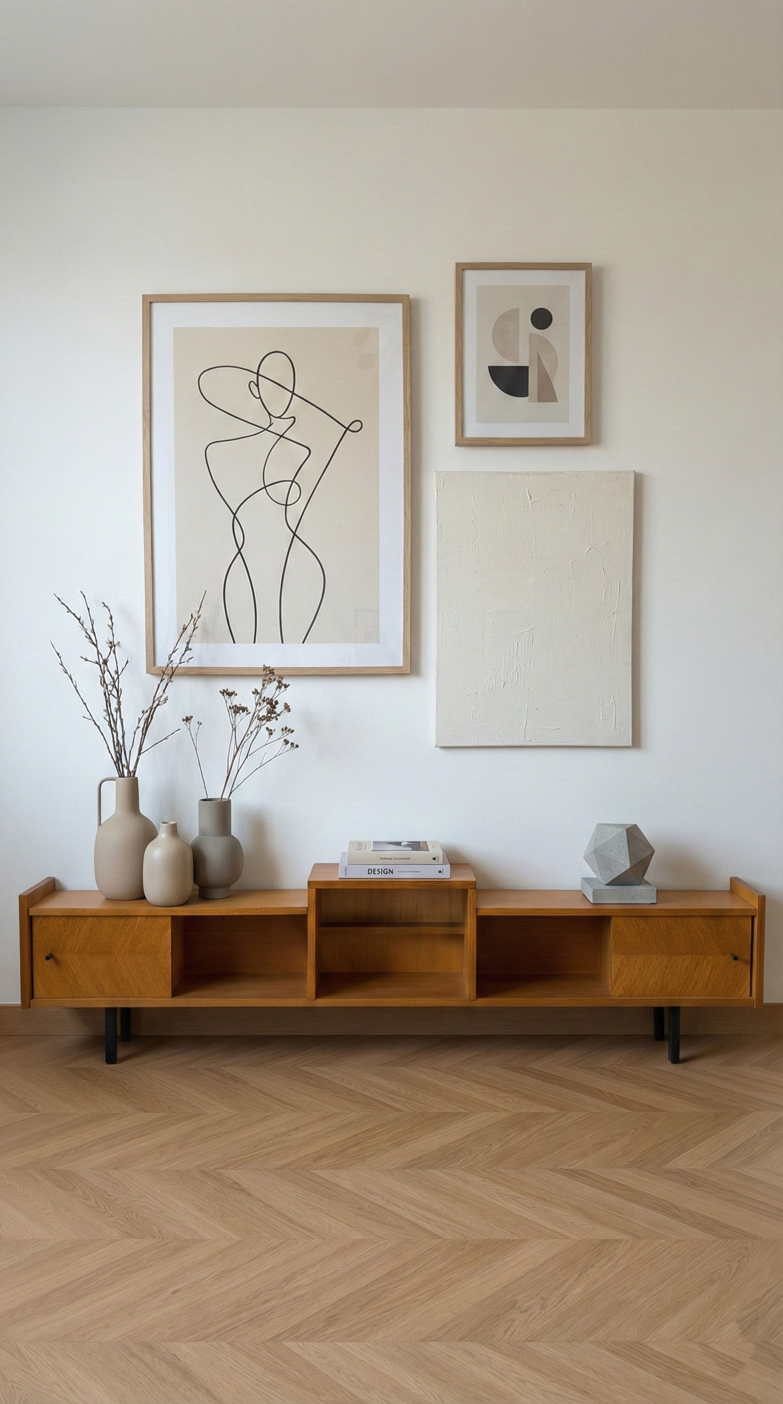 Enfilade basse vintage peu profonde