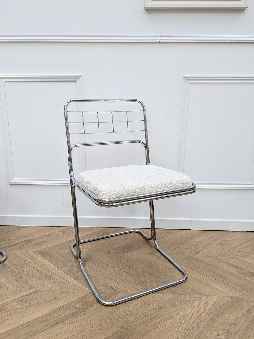 Miniature : Chaises métal retapissées