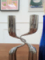 Paire de bougeoirs modèle Tango en gris