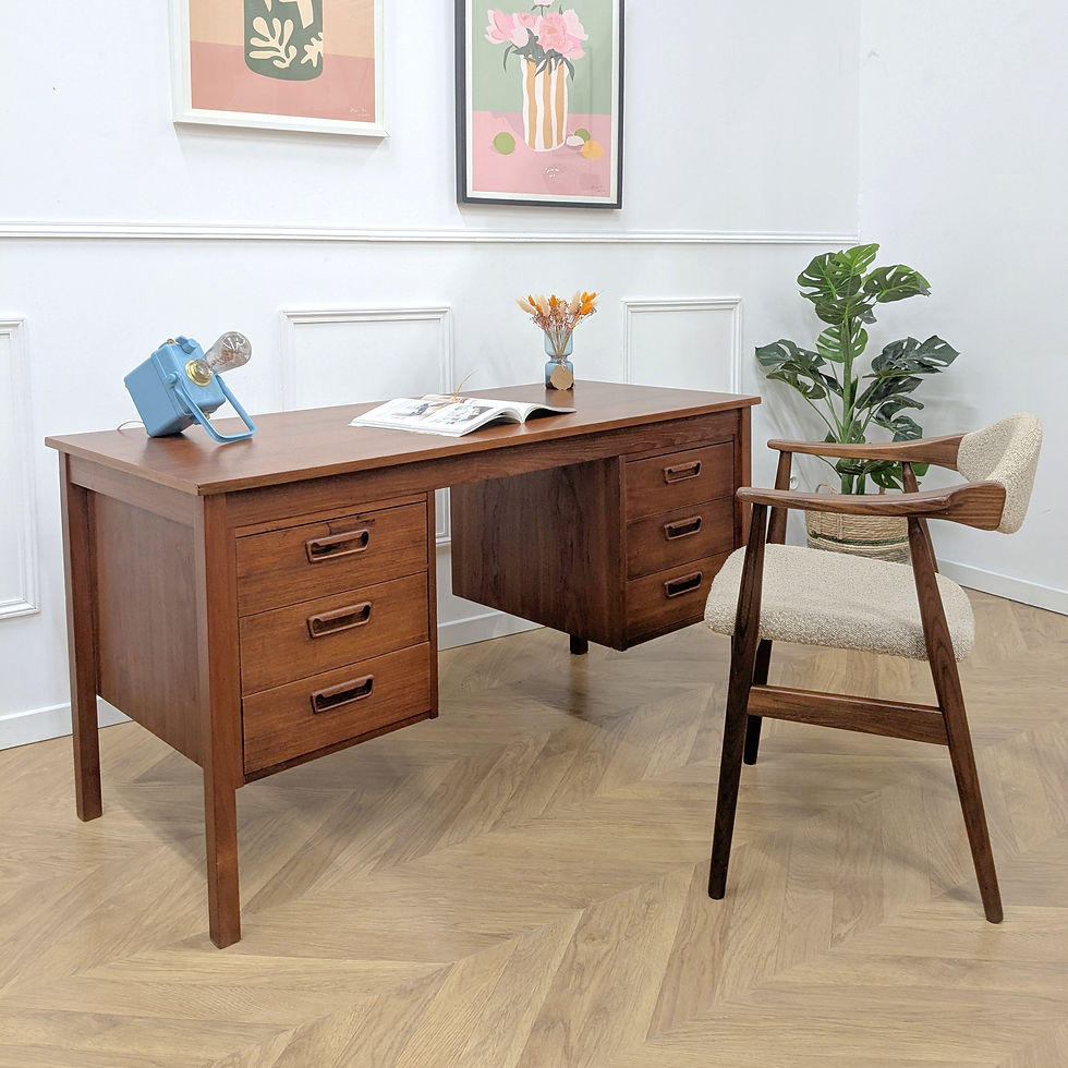 Bureau vintage Domino Mobler en teck