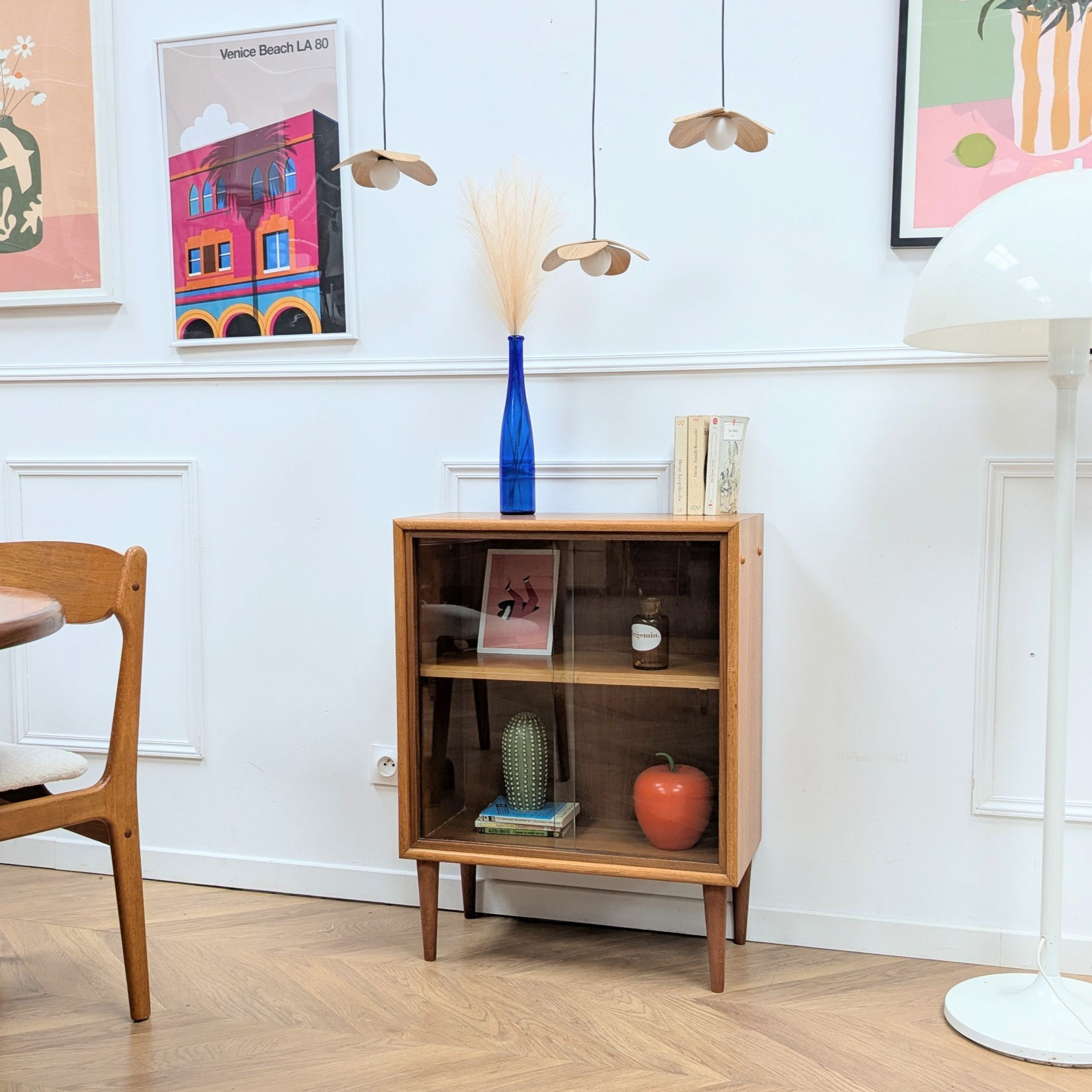 vitrine scandinave en teck