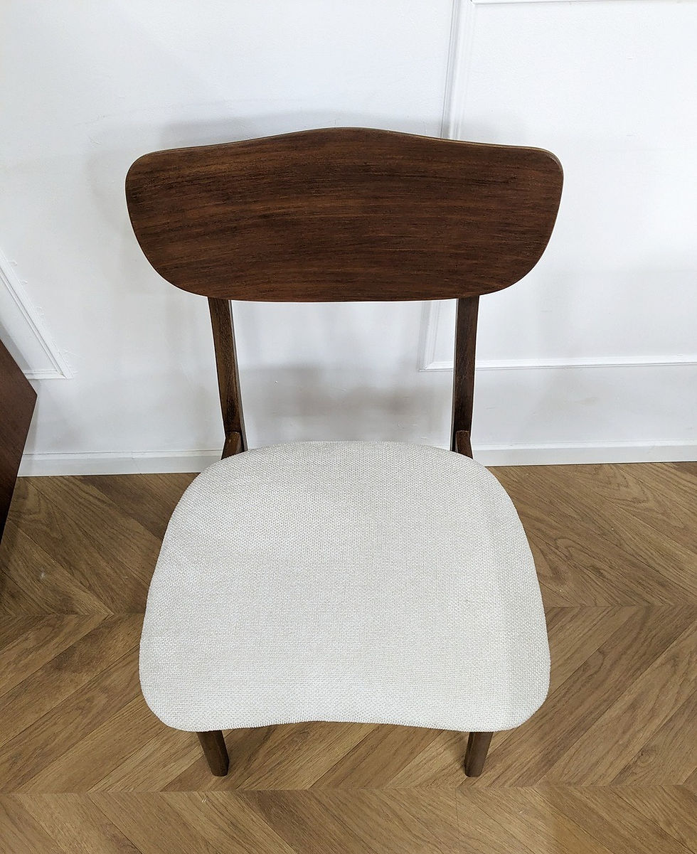 Chaise vintage en teck blanche