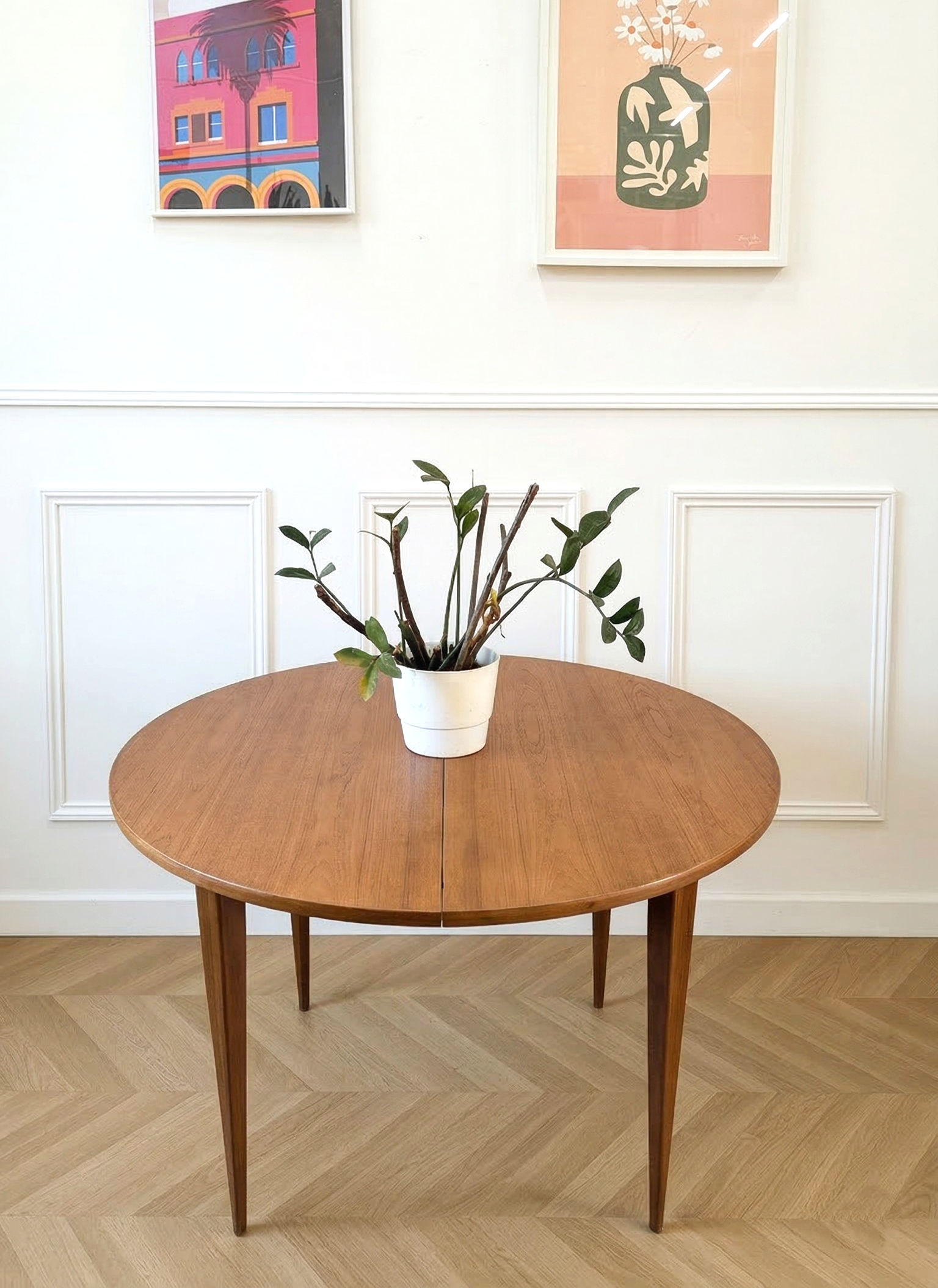 Table ronde ancienne en chêne