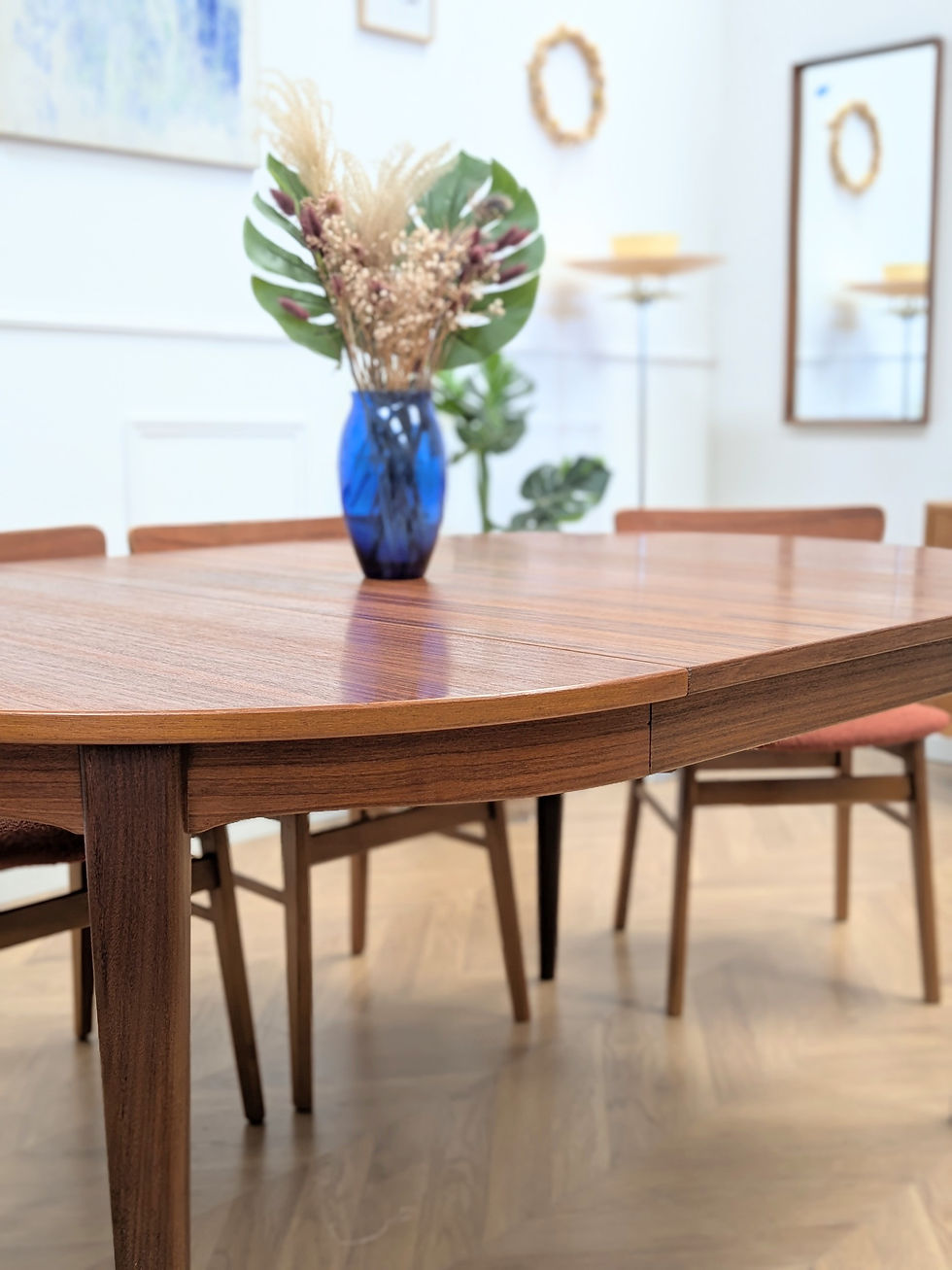 Table ronde scandinave vintage extensible