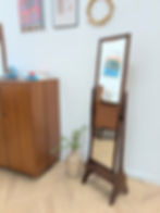 Miroir psyché teck vintage années 70