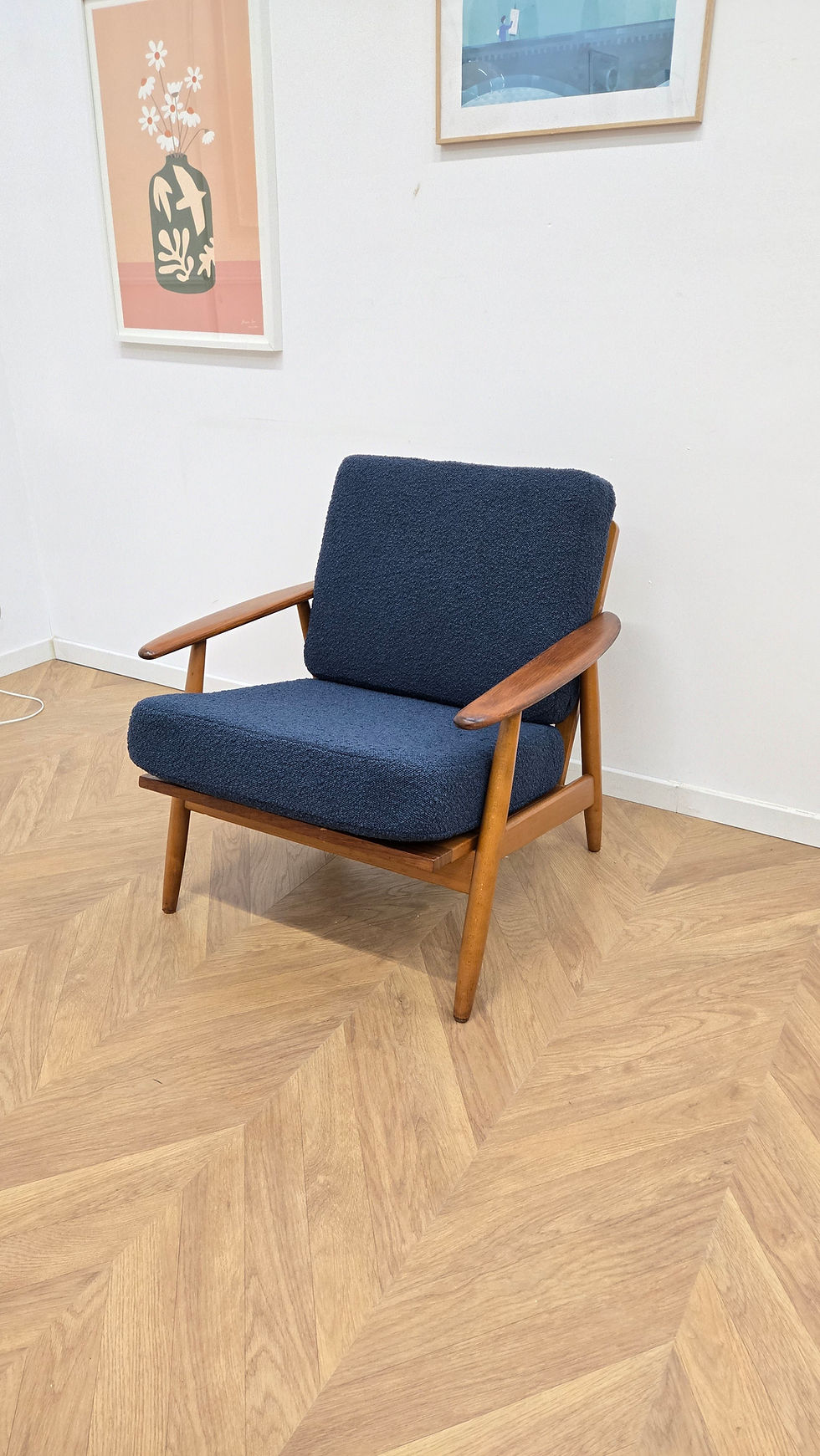 Miniature : fauteuil vintage bleu