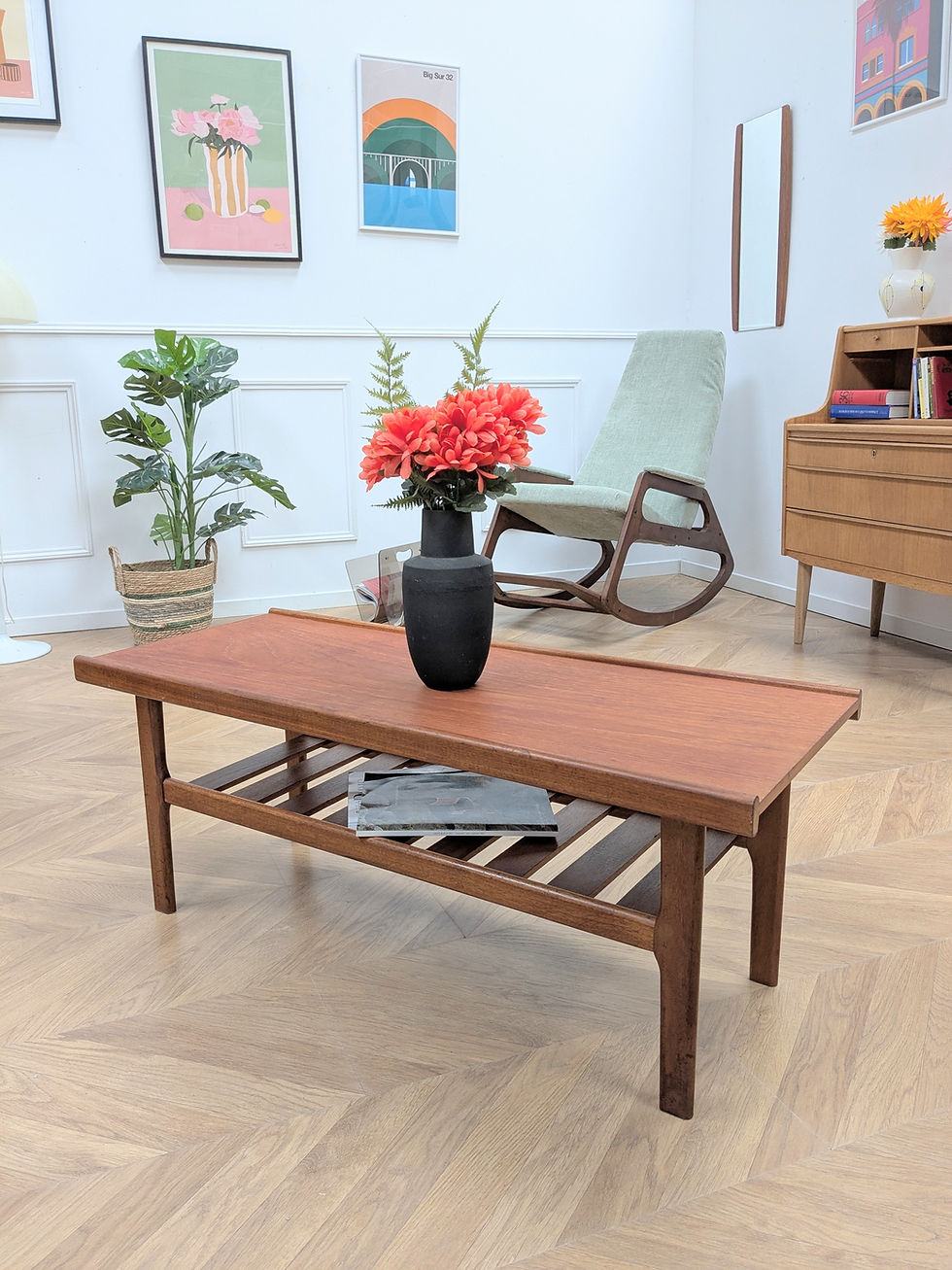 Miniature : Table Basse Design Myer en Teck, Années 60