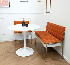 Banquettes vintage oranges années 70