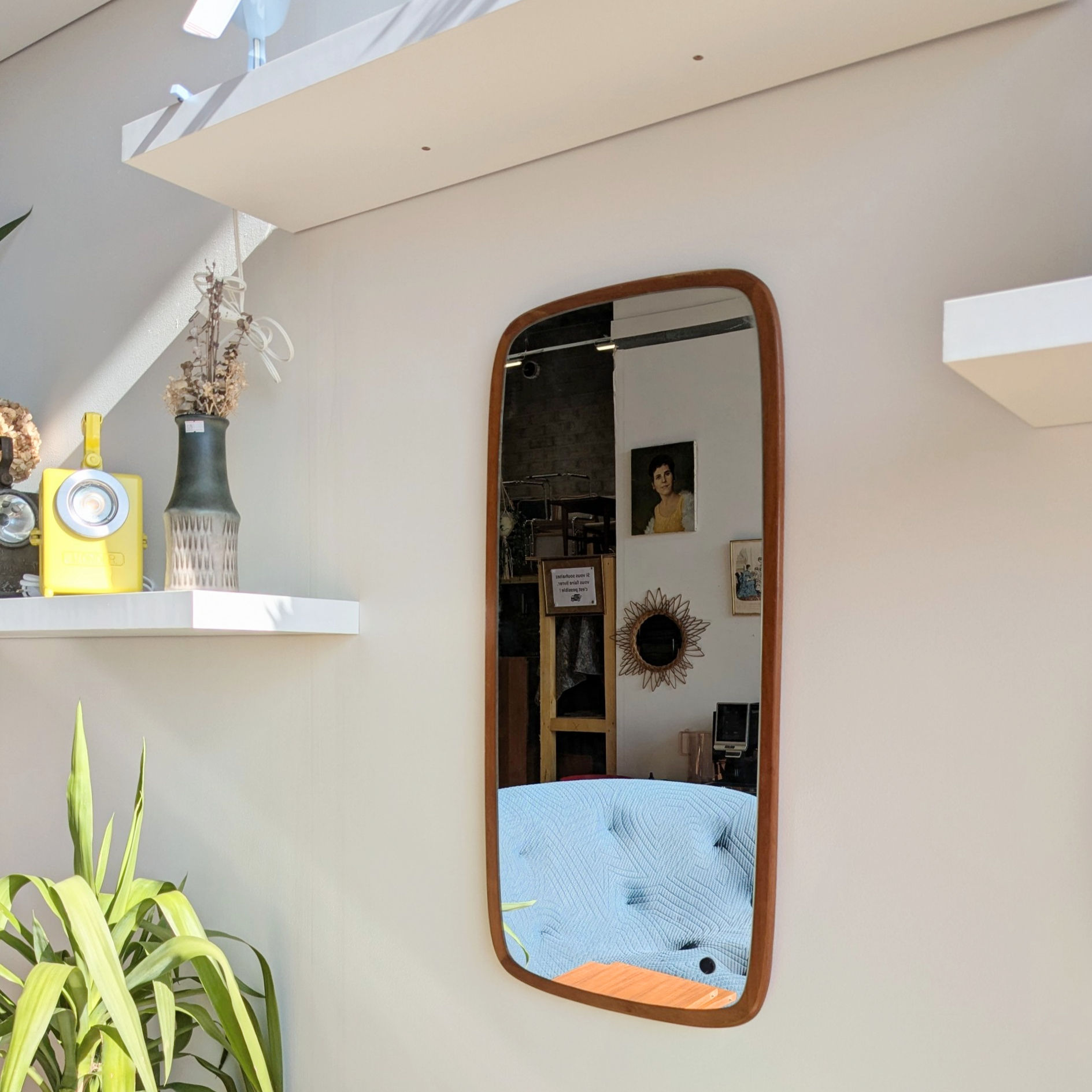 miroir scandinave en teck
