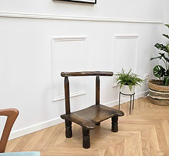 Petite chaise ancienne baoulé en bois