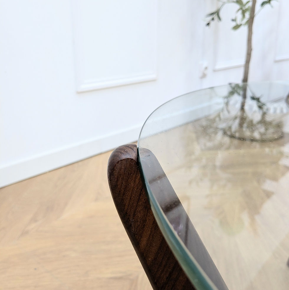 Miniature : Table basse vintage en verre