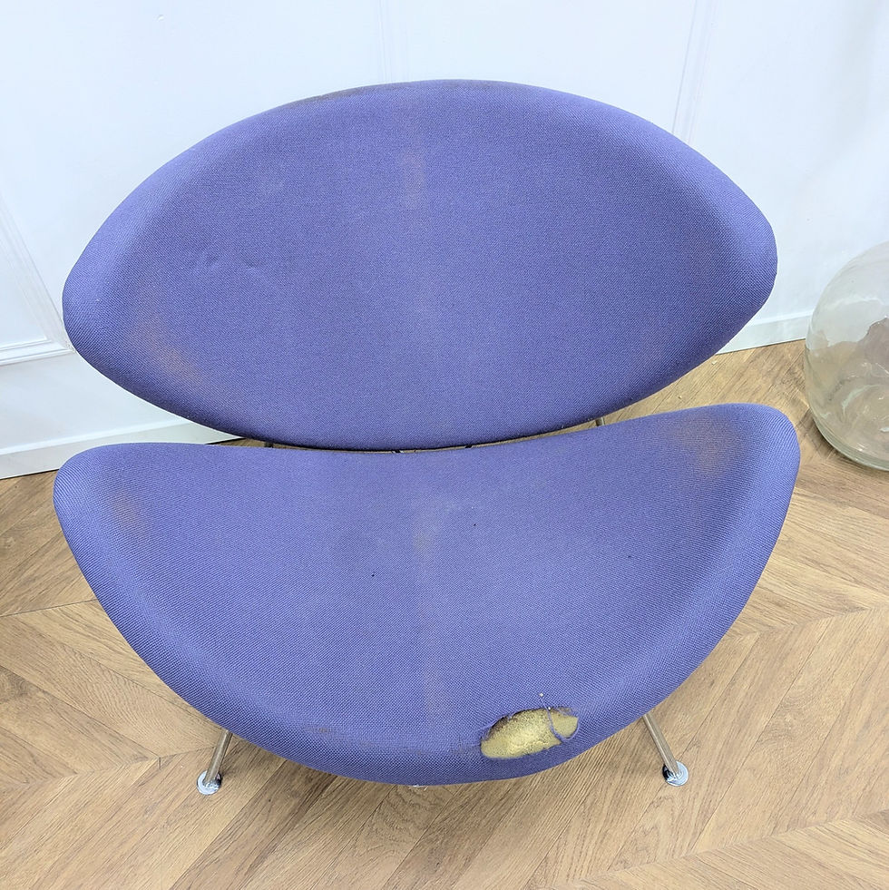 Miniature : Fauteuil orange slice à retapisser sur mesure