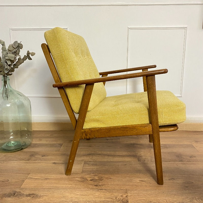 Miniature : Fauteuil 50's en teck vue de droite